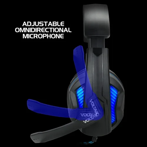 Vista 3 de Auriculares de PC para videojuegos para PS4 y ordenador con sonido envolvente 71 Auriculares de ordenador Voltaic PRO Esports con micrófono luz LED