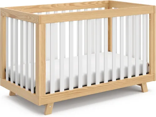 Vista 21 de Storkcraft Beckett 3 en 1 Cuna Convertible (Driftwood) – Certificado GREENGUARD Gold, Se Ajusta a Colchón de Cuna Estándar, Se Convierte en Cama