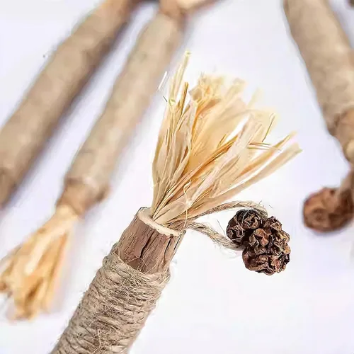Vista 6 de Juguetes masticables para gatos, palos de Silvervine para gatos, cuerda de limpieza de dientes, cuidado dental de dentición de gatitos, gatito
