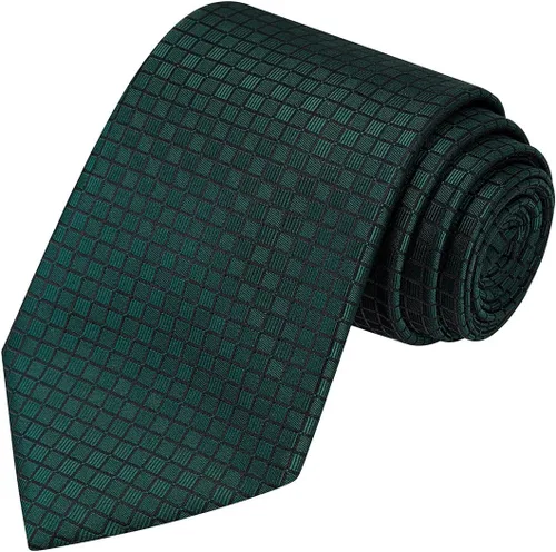 Vista 106 de KissTies Mens Checkered Tie Set Solid Color Festive Necktie + Pocket Square