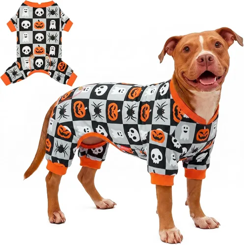 Vista 12 de KYEESE - Pijama de terciopelo para perros, con patrón de patos amarillos, ropa elástica y suave para cachorros y perros pequeños, mameluco cómodo