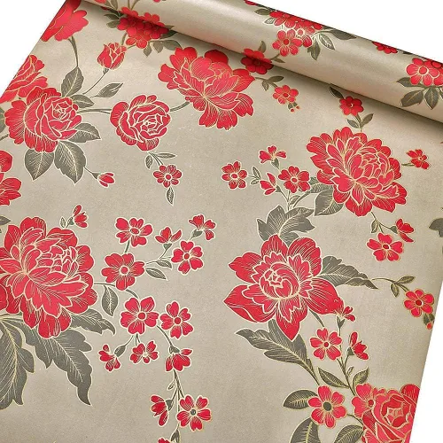 Vista 8 de 8190-10M - Papel tapiz vintage para despegar y pegar, 17.7 pulgadas x 32.8 pies, flores beige, papel de contacto extraíble, autoadhesivo