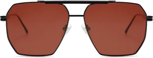 Vista 3 de SOJOS Gafas de sol polarizadas cuadradas de gran tamaño retro para mujeres y hombres, tonos vintage, UV400, lentes de sol clásicos grandes de metal