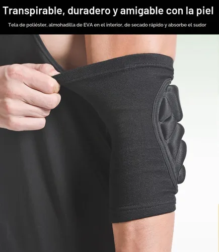 Vista 6 de Paquete de 2 coderas para voleibol, protector de codo para béisbol, almohadillas de patinaje, almohadillas para patineta, almohadillas