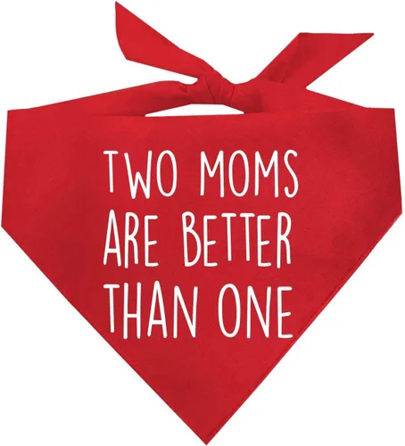 Vista 9 de Two Moms are Better Than One - Bandana para perro para el día de la madre, triángulo ajustable 100% algodón, fabricada en Estados Unidos, Día