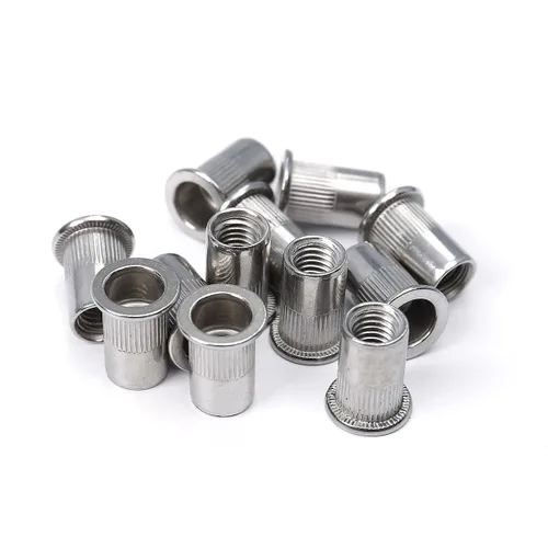 Vista 3 de Tuercas y pernos de remache de acero inoxidable 1/4-20 y pernos de 1" de cabeza de botón con tornillos de casquillo de tuerca de 1/4-20 Arandelas