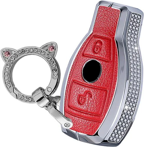 Vista 6 de ontto Funda para llave de coche con diamantes de imitación de 2 botones para Mercedes-Benz A Class B C E S G M V Class CLA CLS GLA GLC GLE GLK GL