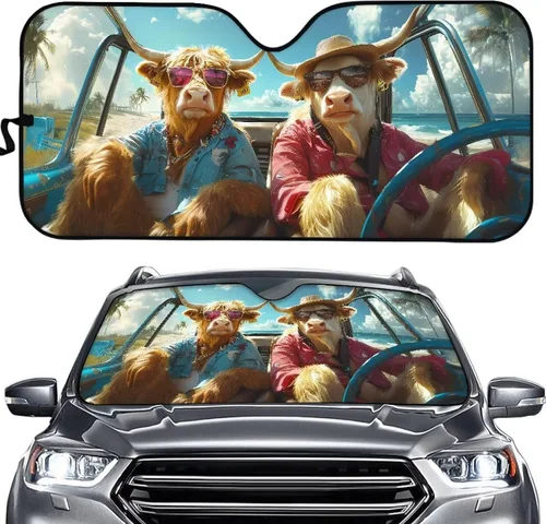 Vista 9 de SEANATIVE Parasol divertido para parabrisas de automóvil, protección contra rayos UV, protector de ventana delantera, diseño de ojos enojados
