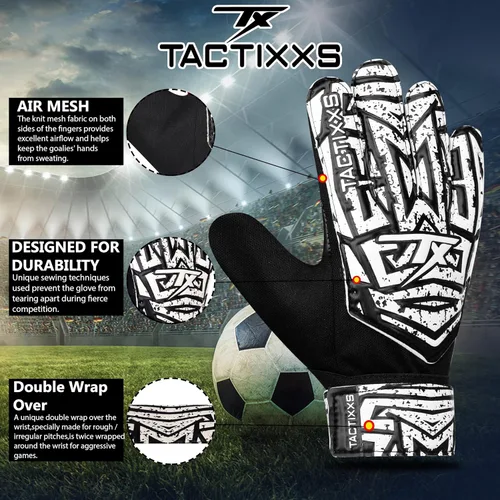 Vista 6 de Guantes de portero de fútbol para niños y jóvenes, guantes de portero de fútbol Funky antideslizantes con palma de látex de 0.16 in con agarres