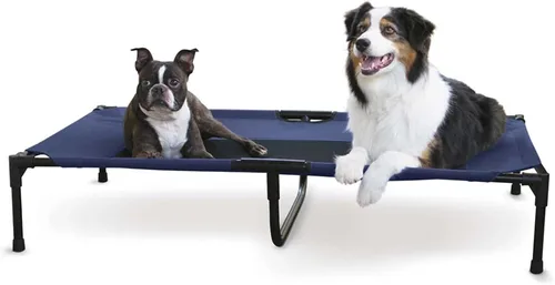 Vista 31 de K&H PET PRODUCTS - Cuna elevada para mascotas con centro de malla, varios tamaños Malla de color marrón.