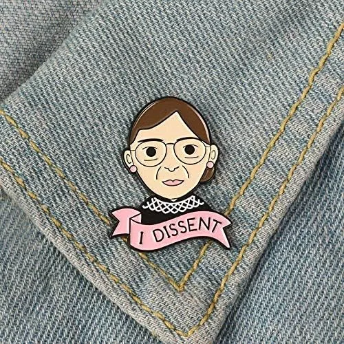 Vista 4 de I Dissent Pins RBG - Broche feminista Ruth Bader Ginsburg, broche esmaltado de justicia, collar de solapa para los derechos de las mujeres, Metal
