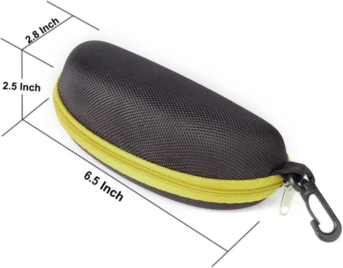 Vista 4 de RayLove Estuche para lentes de sol (paquete de 3) portátil con cremallera para viajes
