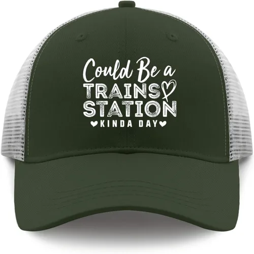 Vista 9 de Hat Could be a Train Station Kinda Day Dad Hat, Vintage Hat for Women