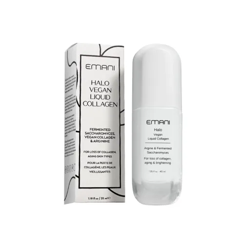 Vista 2 de Emani Halo - Suero de colágeno vegano antienvejecimiento para cara, ideal para líneas finas, arrugas y textura áspera, 1.18 onzas líquidas