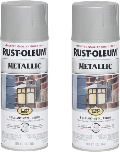 Vista 11 de Rust-Oleum 7274830 Pintura en aerosol metálica que detiene la oxidación, 11 oz, latón antiguo
