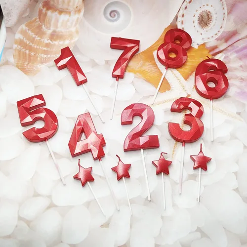 Vista 4 de Velas de primer cumpleaños y velas de corazón de estrella de 2.76 pulgadas para decoración de pasteles de cumpleaños, boda, aniversario, celebración