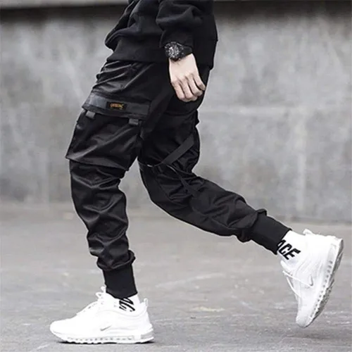 Vista 2 de Pantalón Astellarie informal, varios bolsillos, de moda, para correr, gimnasio, con cordón, estilo cargo, para hombre