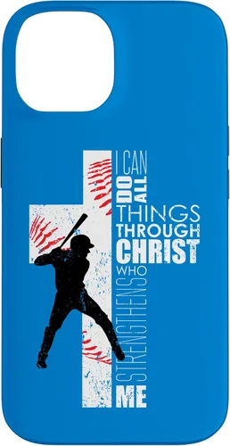 Vista 4 de Blue Christian Baseball Gifts Teen Boys Cross Bible Phone Case para iPhone 17