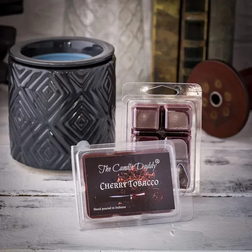 Vista 4 de Cherry Pipe Tobacco – Cubos de cera perfumada máximos – 5 paquetes – 10 onzas en total – 30 cubos