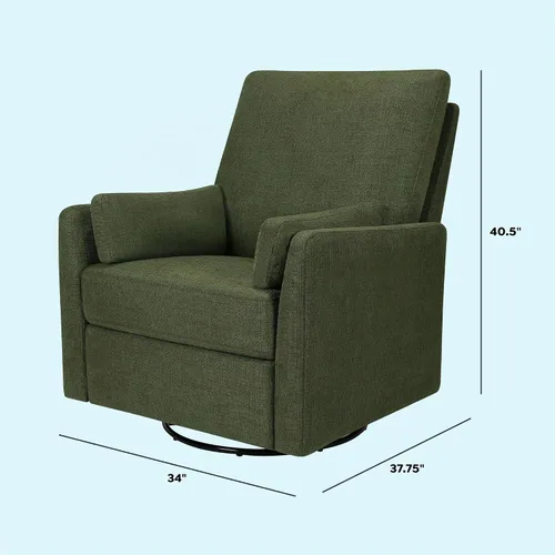 Vista 7 de DaVinci Carter's Ethan - Sillón reclinable giratorio, lino verde bosque