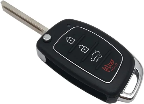 Vista 3 de Funda para llave de automóvil con control remoto de 4 botones para Hyundai Mistra Santa Fe Sonata Tucson Accent sin llave (1)