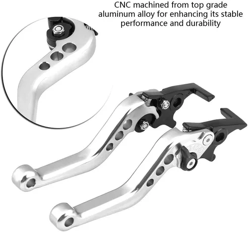 Vista 9 de Keenso Palanca de freno de doble disco, 1 par de 4 colores universal CNC aleación de aluminio modificación de motocicleta palanca de freno de disco