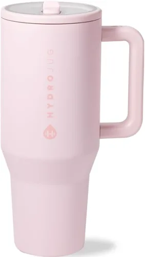 Vista 57 de HydroJug Traveler - Botella de agua de 40 onzas con asa y pajita abatible - Cabe en portavasos, vaso resistente a fugas - Reutilizable, aislado