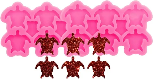 Vista 15 de 4 piezas de moldes de tachuelas de resina de silicona brillantes en forma de garitas de Puerto Rico para manualidades de resina epoxi y joyería DIY