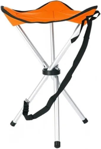 Vista 3 de Taburete plegable de campamento, sillas plegables de 16.5 pulgadas, asiento de trípode portátil, silla alta de viaje al aire libre para camping
