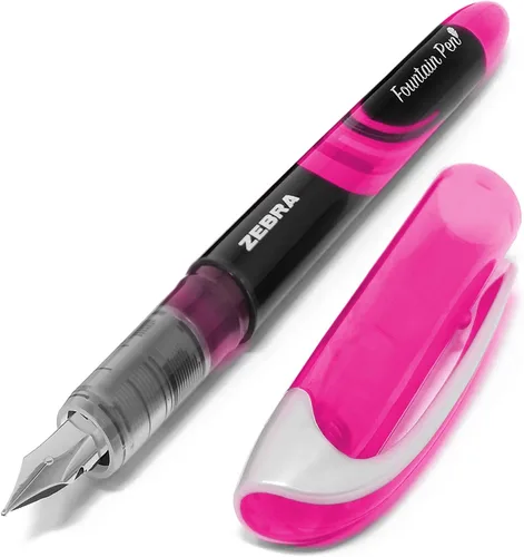 Vista 4 de Zebra Fuente - Pluma estilográfica desechable, una de cada tinta de colores, paquete de 7