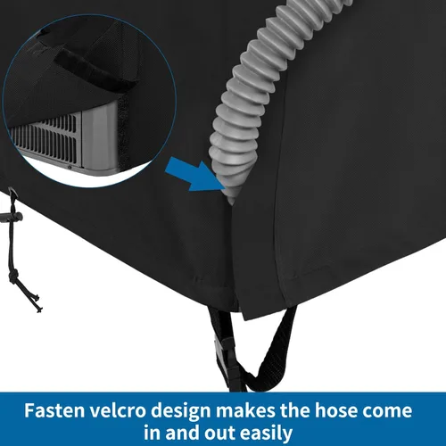 Vista 6 de AKEfit Cubierta de Aire Acondicionado para Exterior, Impermeable de Servicio Pesado, Defensor de AC con Tela Oxford Duradera, Protector de AC Negro