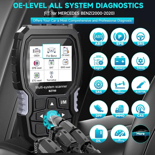 Vista 3 de ANCEL BZ700 Mercedes Benz Sprinter Smart OBD2 - Escáner para coche, lector de códigos para todo el sistema con todos los servicios de reinicio