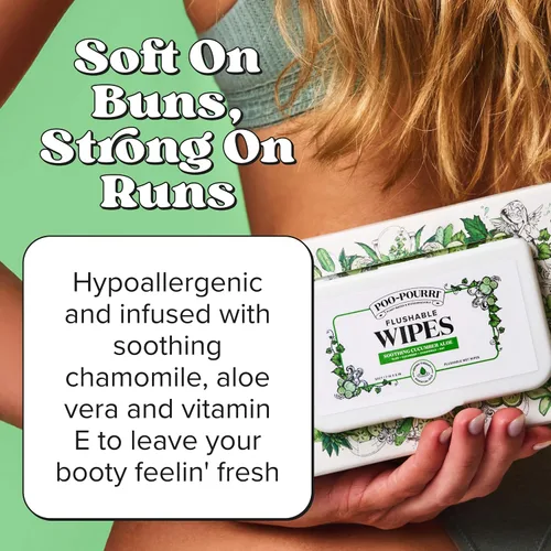 Vista 6 de Poo~Pourri Flushable Wipes, Cucumber Aloe, Dispensers, 50 Count (Pack of 6)
