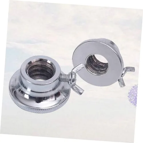 Vista 4 de Toddmomy 2 collares de barra, tuercas de mancuerna, bloqueo de tornillo, abrazadera, anillo de bloqueo universal de metal plateado para rotar