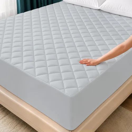 Vista 17 de Utopia Bedding - Cubrecolchón acolchado (tamaño Queen), protector de colchón elástico y ajustable, protector y funda con bolsillo profundo que se