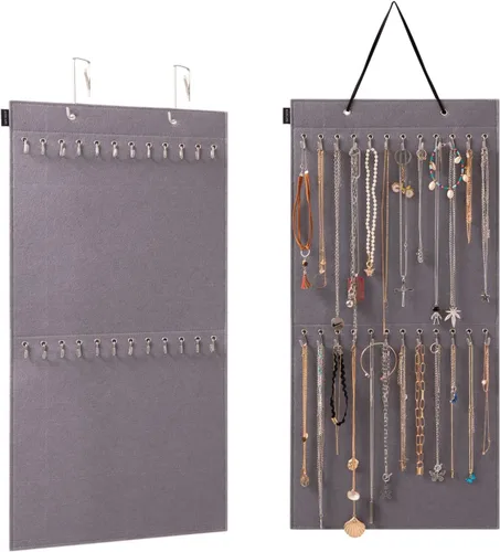 Vista 8 de Organizador de joyas colgante con 24 ganchos para colgar en la pared