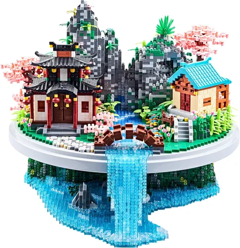 Vista 9 de JXRLMB Juego de bloques de construcción micro de Jardines Clásicos Chinos de Suzhou con Árbol de Sakura Desafío de Construcción para Adultos