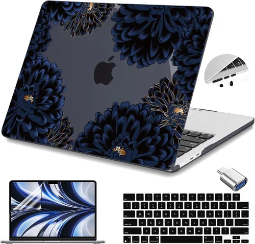 Vista 23 de Teryeefi Funda rígida para MacBook Air M3, M2, M4, MacBook Air de 13 pulgadas 2025, 2024, 2023, 2022, versión A3240, A3113, A2681, carcasa rígida