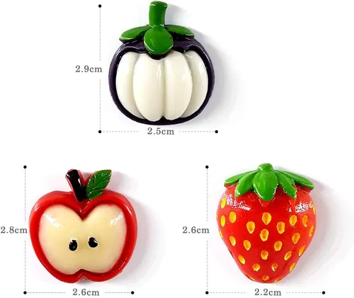 Vista 5 de 10 Uds. de simulación de resina de fruta imanes de nevera pizarra blanca pegatinas magnéticas recuerdo refrigeradores etiqueta magnética decoración