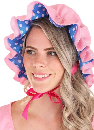 Vista 7 de Disfraz de Little Bo Peep para mujer, con gorro rosa y azul, vestido de lunares, Multi