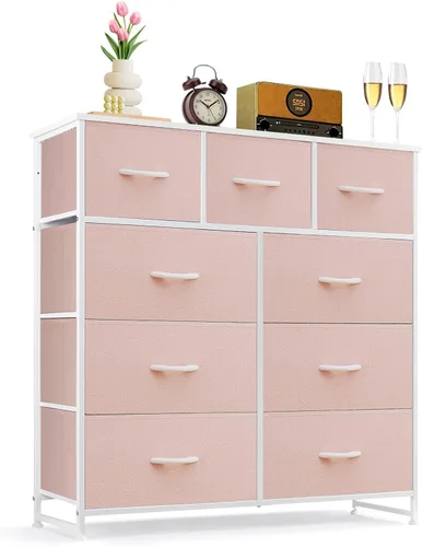 Vista 13 de Cómoda de 7 cajones para dormitorio, tela organizadora de almacenamiento Marrón