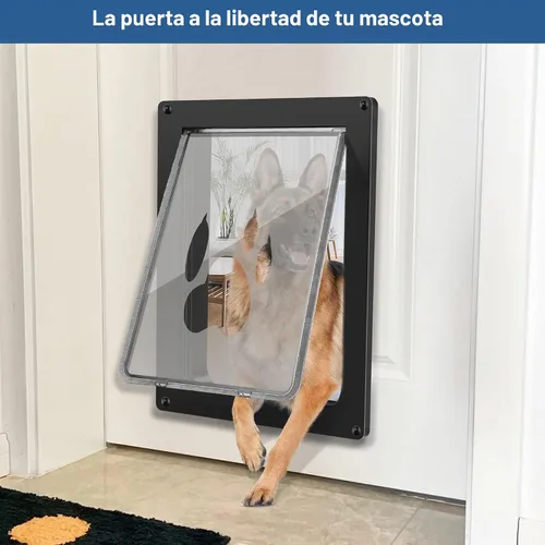 Vista 2 de CEESC Puerta Grande para Perros para Mascotas de Hasta 100 lb, Puerta para Mascotas Resistente a la Intemperie para Gatos y Perros, Duradera, Panel