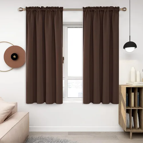 Vista 256 de Deconovo Cortinas opacas, aislamiento térmico, dobladillo para barra, reducción de ruido, certificado Oeko-TEX, cortinas de oscurecimiento