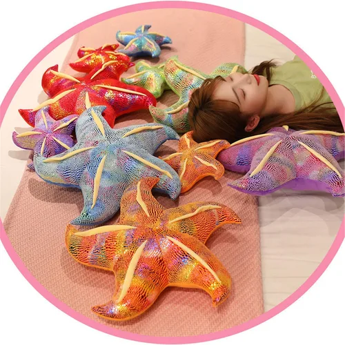 Vista 7 de Almohada de estrella de mar para sofá, cojín de suelo, almohada para el hogar (3.1 x 7.9 in, azul)