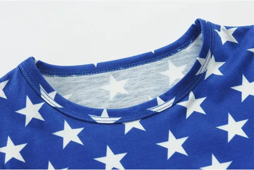 Vista 4 de Girls 4th of July Tee USA Red White and Blue Shirt Toddler Girl American Flag Patriotic Outfit 2-7 Years
