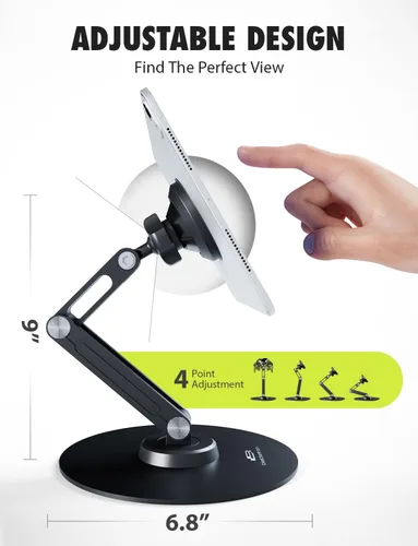 Vista 3 de Bracketron MagAlign PRO Soporte magnético para iPad, MagSafe, giratorio de 360° Soporte magnético para tablet con diseño de succión, base
