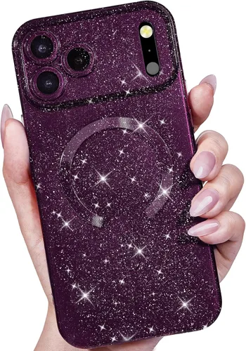 Vista 46 de LoeoeL Funda para iPhone 12 con Purpurina Compatible con Magsafe, Femenina Linda Brillante Magnética Mag Safe Bonita Funda para Teléfono