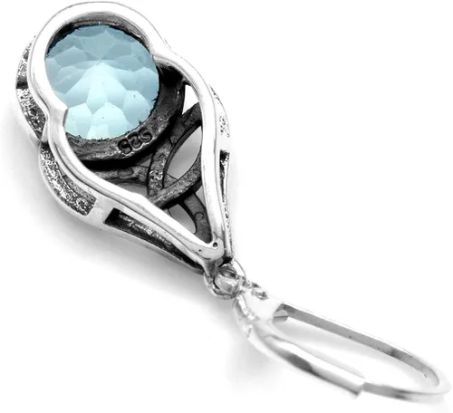 Vista 4 de Silvershake Pendientes colgantes de plata de ley 925 con diseño de triquetra y nudo celta para mujer