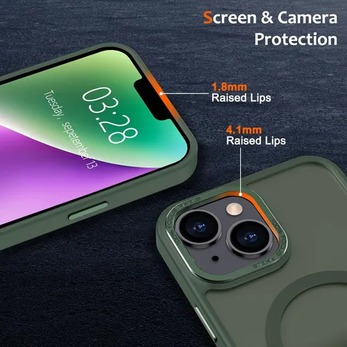 Vista 540 de Anuck - Funda magnética para iPhone 11 compatible con MagSafe, carcasa trasera mate translúcida dura, borde de TPU, delgada, resistente a impactos