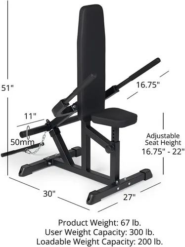 Vista 6 de Titan Fitness Máquina de inmersión sentada, máquina de inmersión con placa cargada de 200 libras, máquina de inmersión de tríceps sentada, respaldo